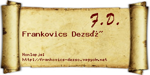 Frankovics Dezső névjegykártya